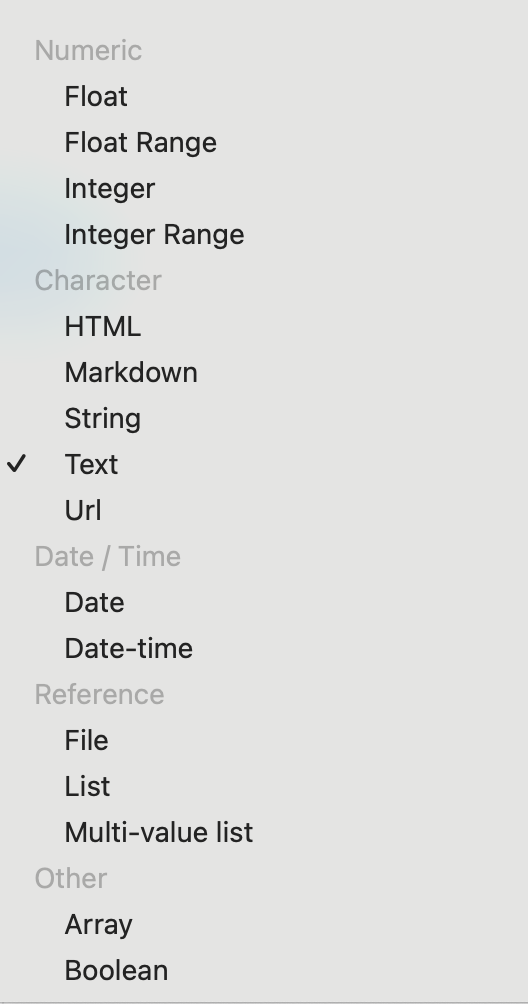 Attribute types