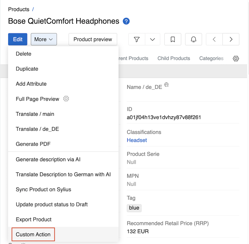 Record Level Dropdown Display