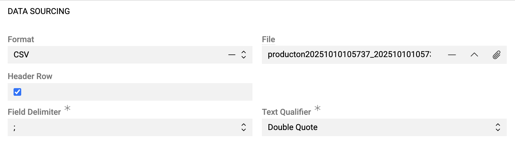 Import feed data sourcing