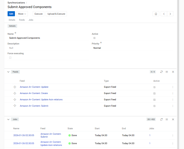 Synchronization menu