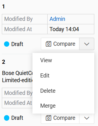 Change Requests related to the record edit