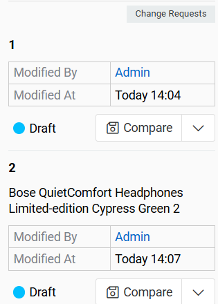 Change Requests related to the record