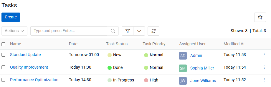 Tasks