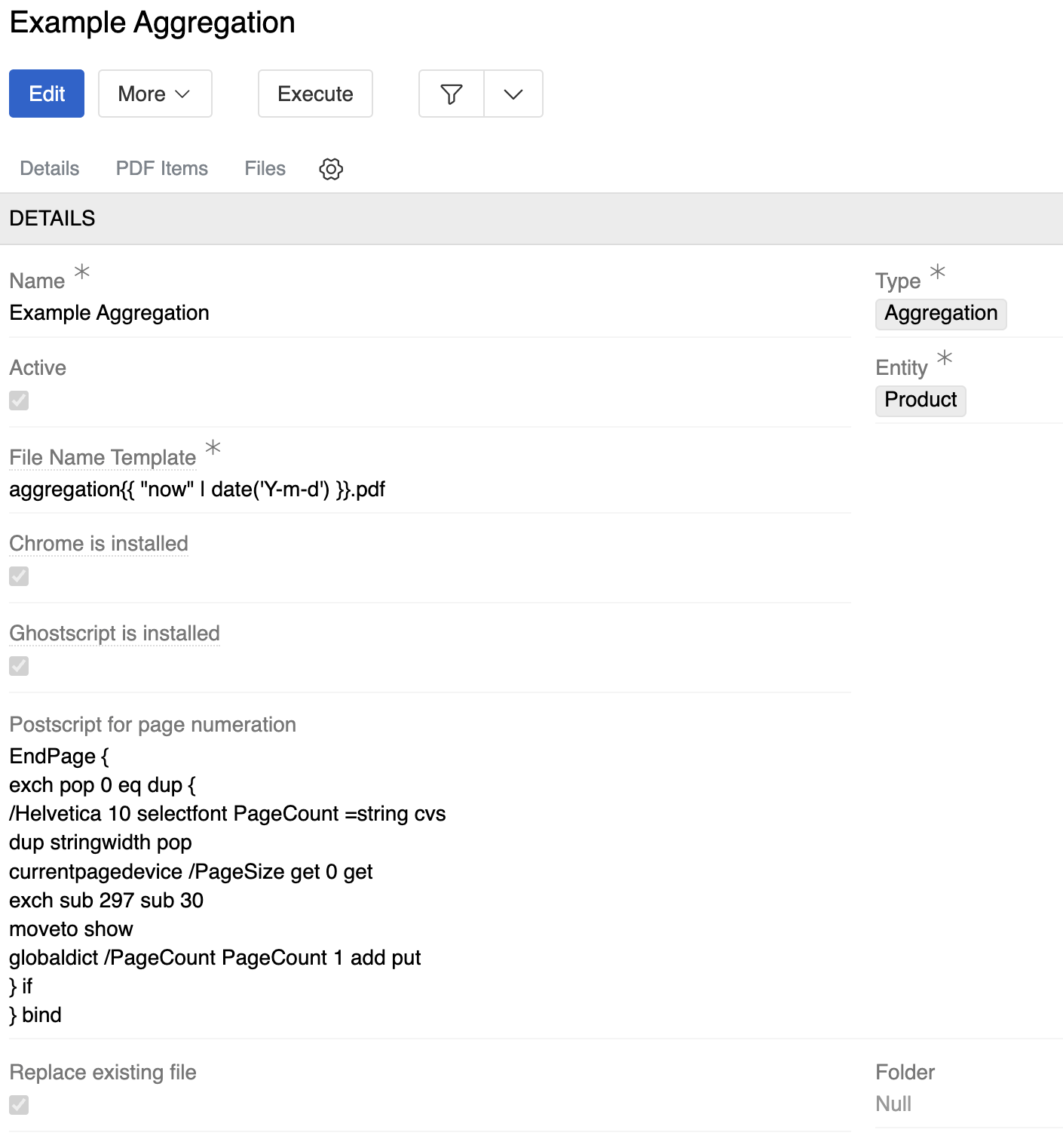 Aggregation Feed Configuration top