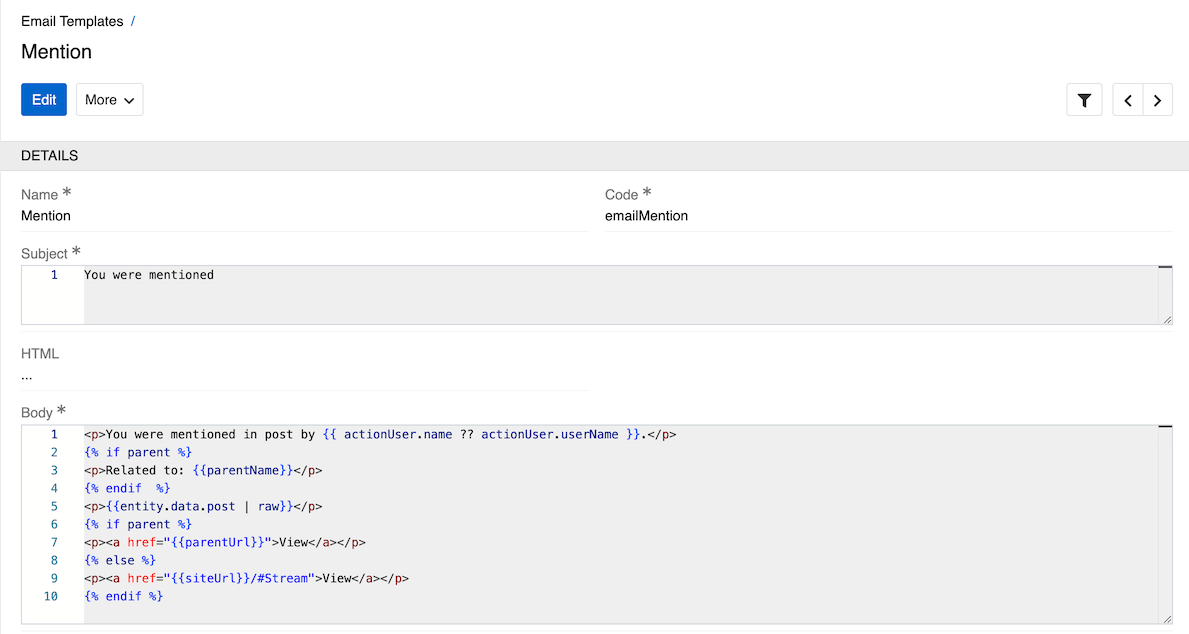 Email Template