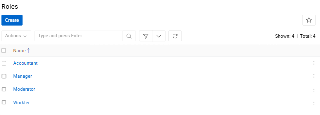 Roles List
