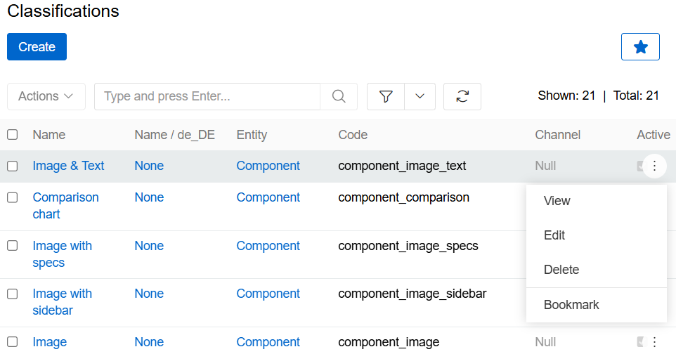 PF single record actions