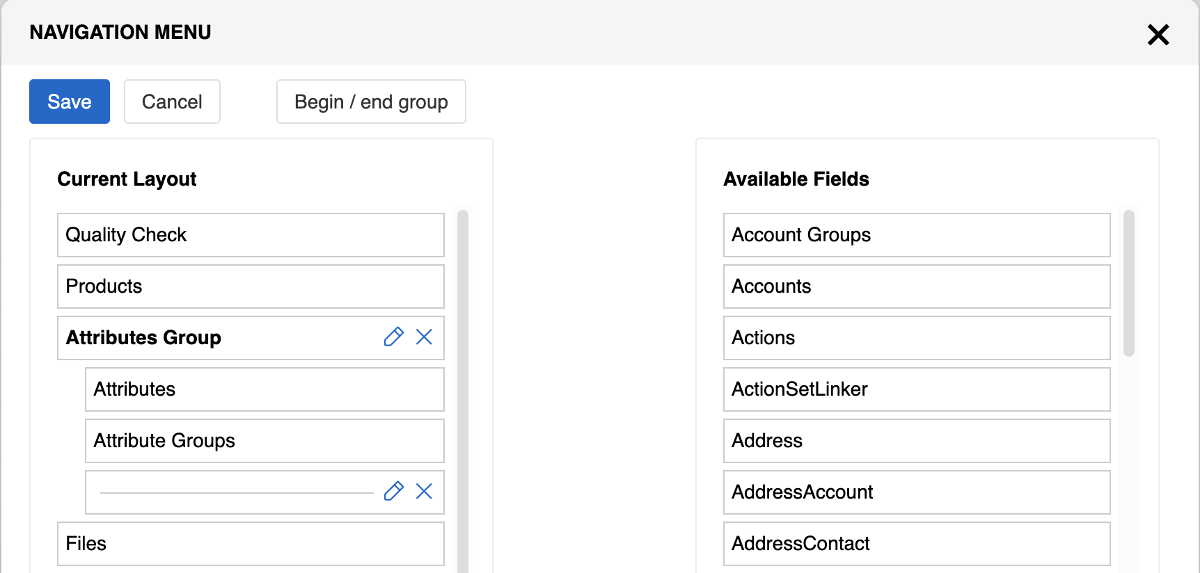 Navigation Configuration