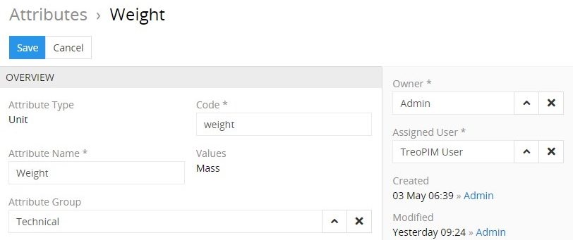Attributes editing