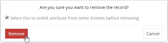 Attribute removal confirmation