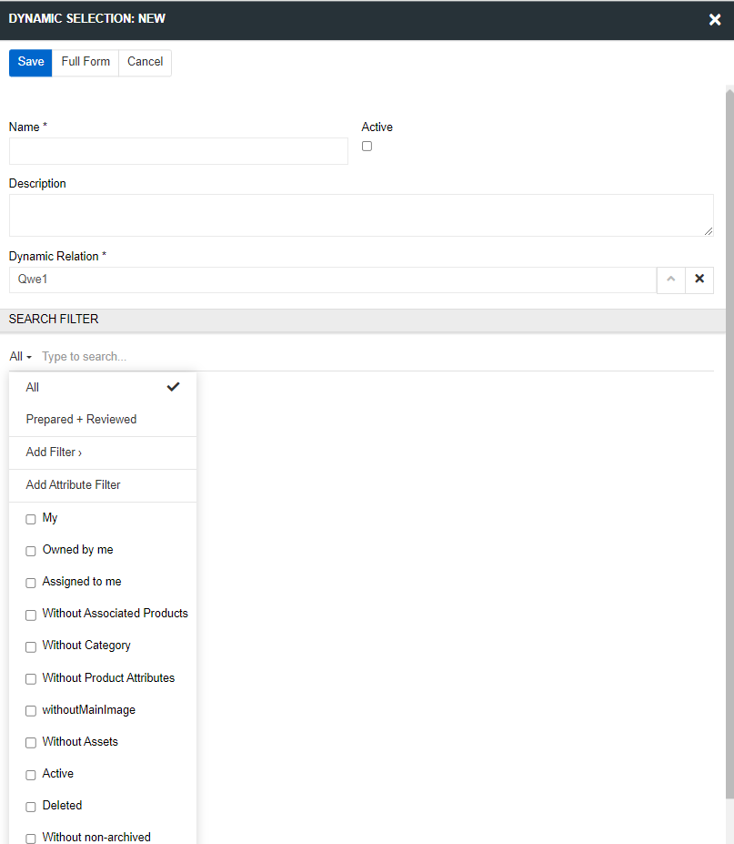 Create dynamic selection