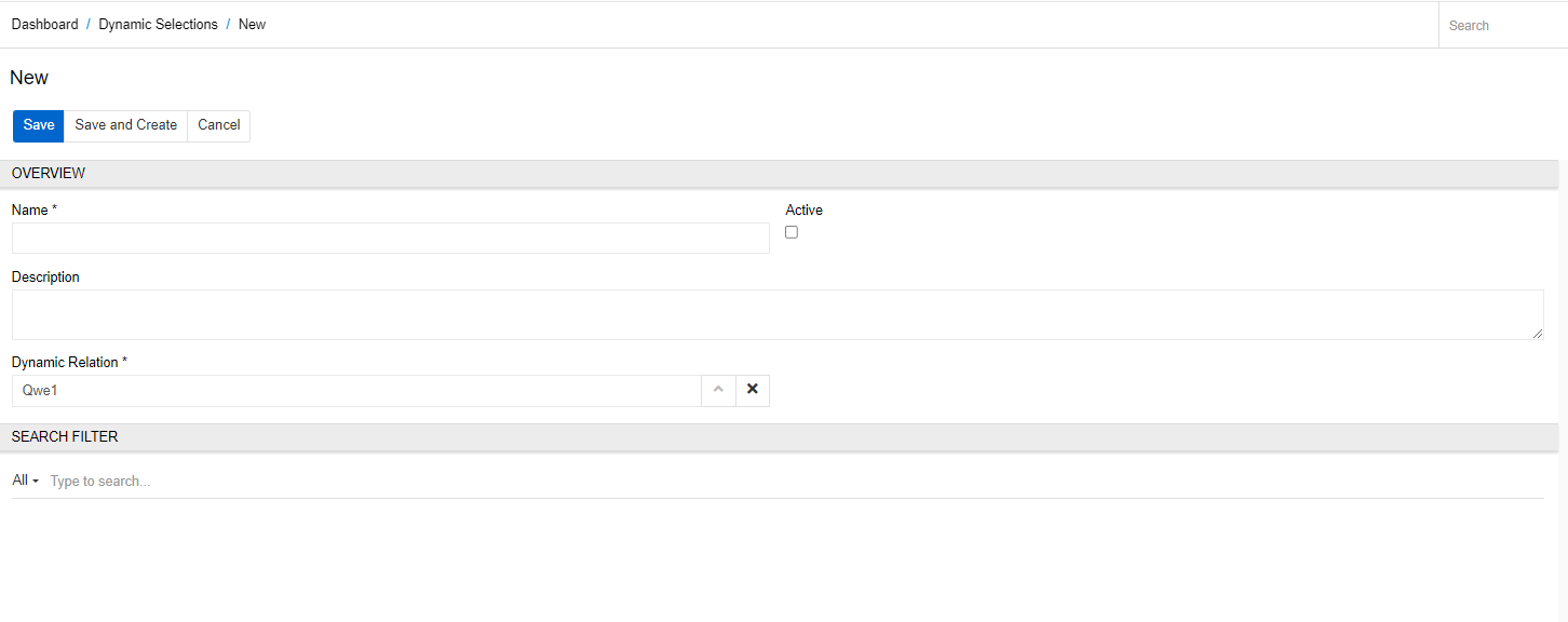 Create dynamic selection
