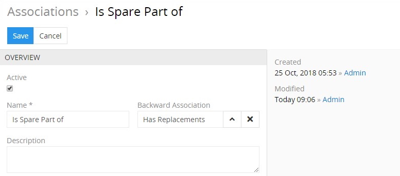 Associations editing