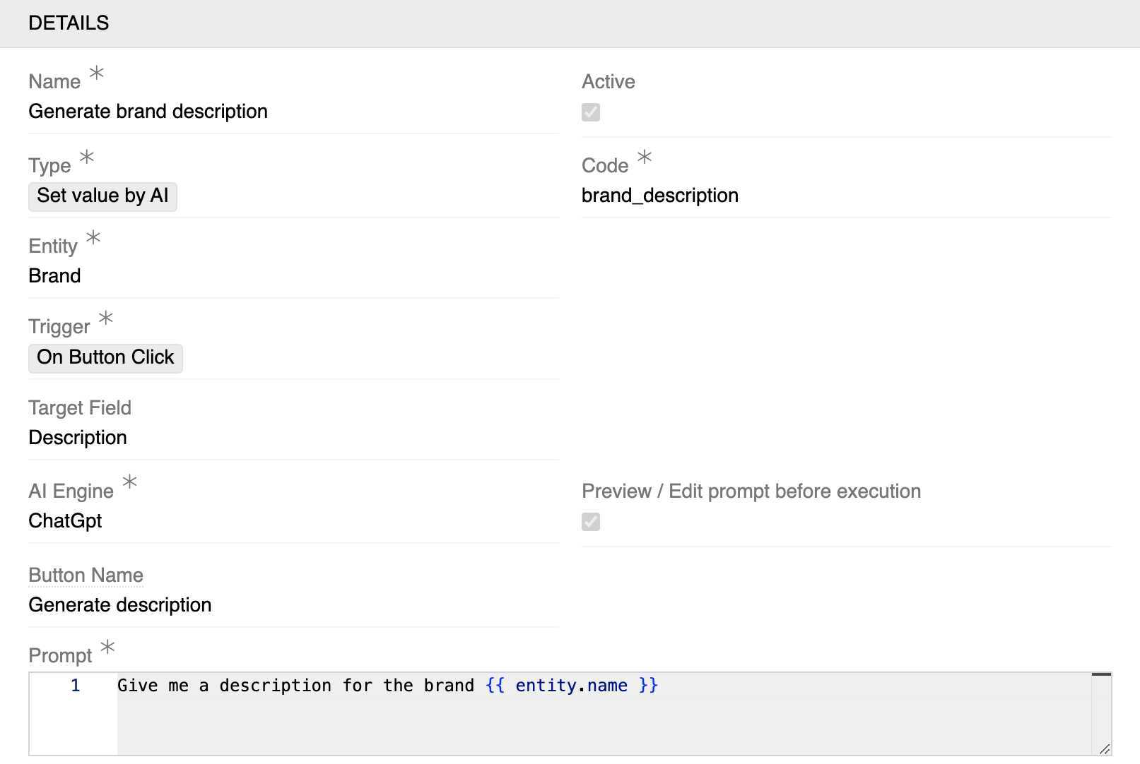 Set value by AI Example