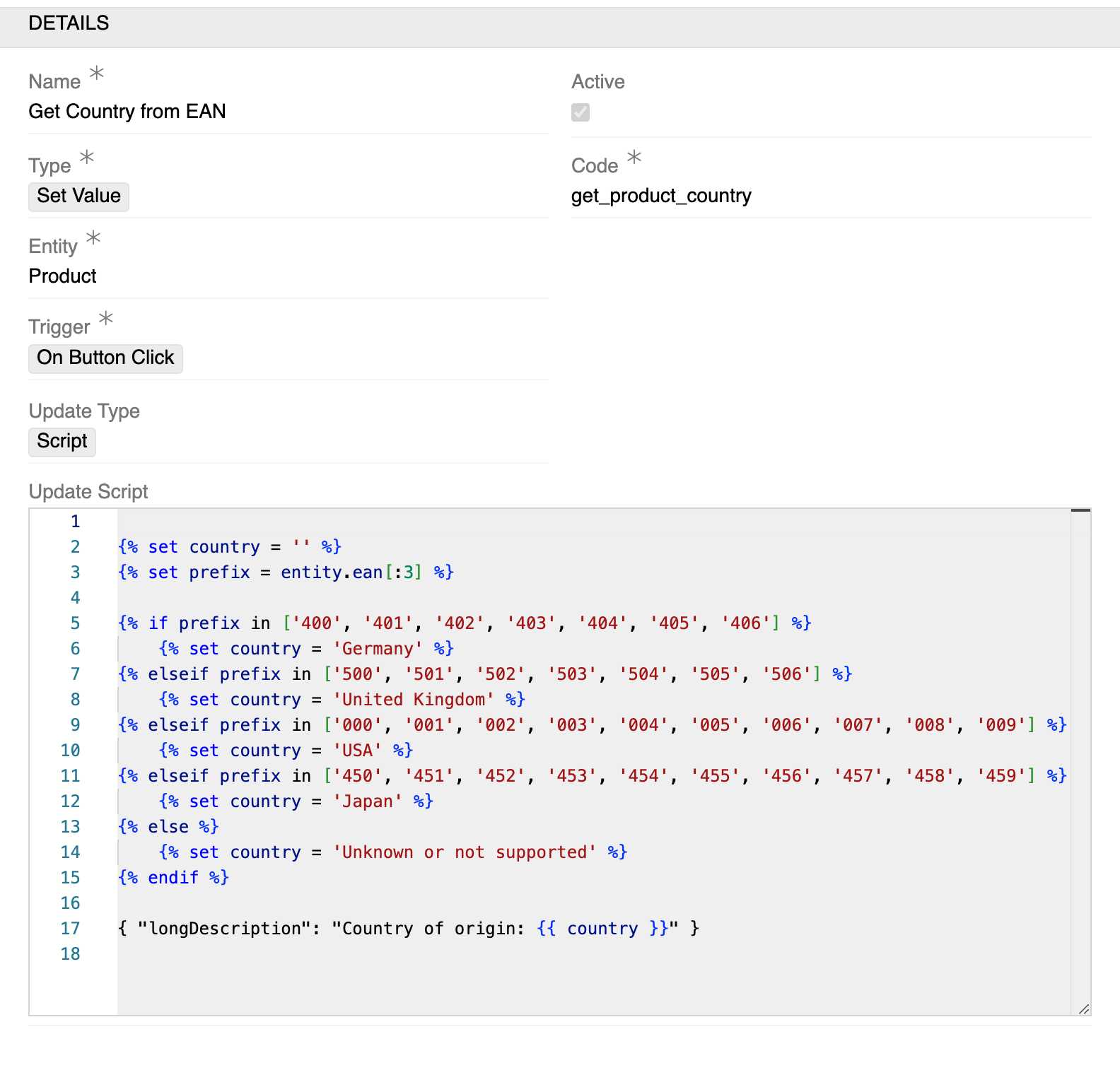 Set Value Script Example