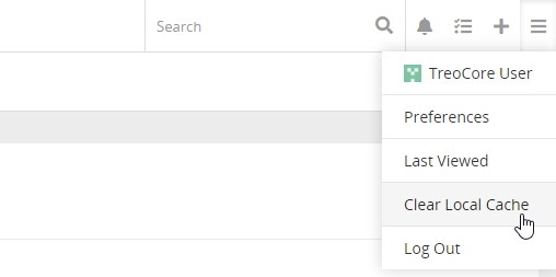 Clear local cache option