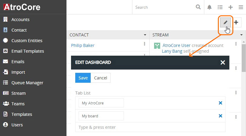 New dashboard