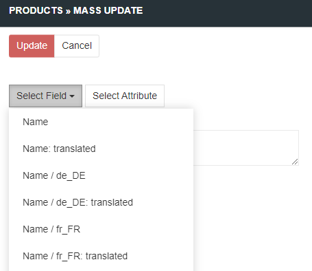 Mass update to fields
