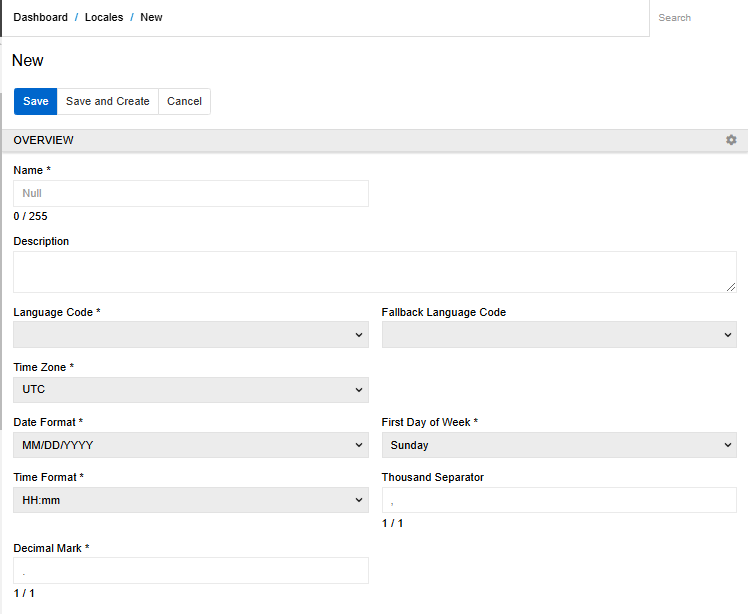 Create Locale