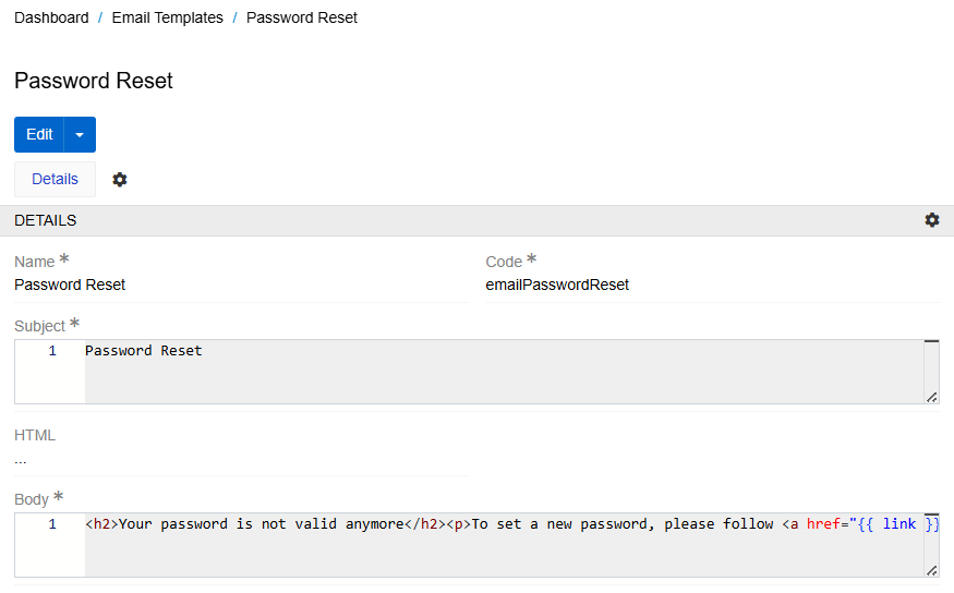 Reset password