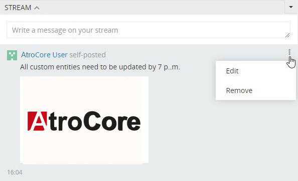 Stream post menu