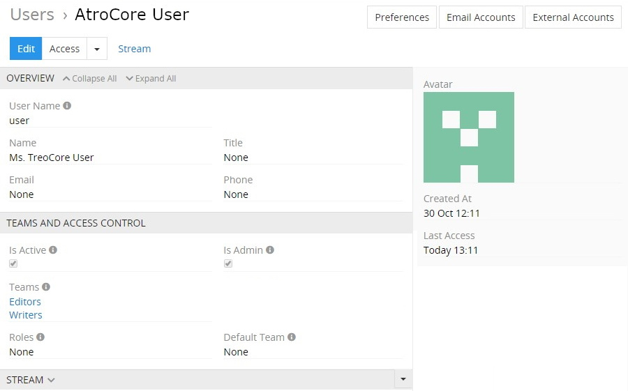 User profile