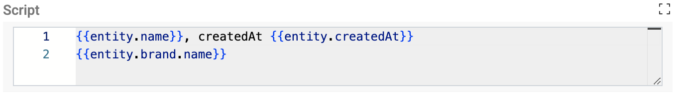 Script field configuration