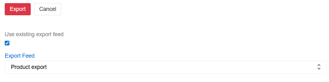 Export using existing export feed