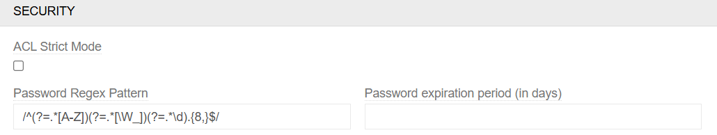 Security settings