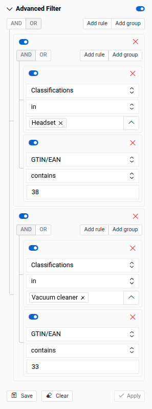 Advanced Group Filter