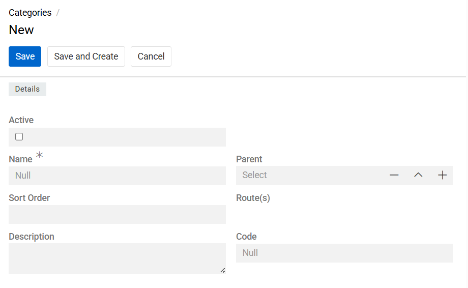 Create Category