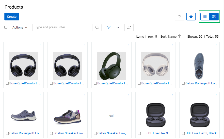 Products Plate View Page