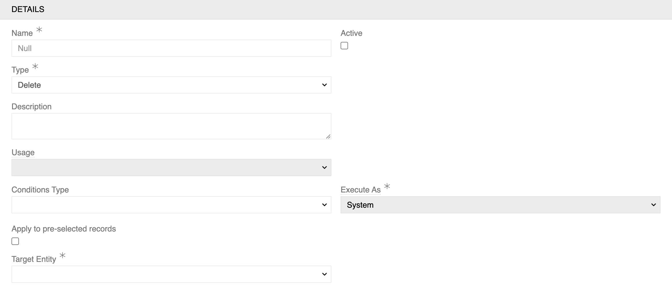 Delete Configuration