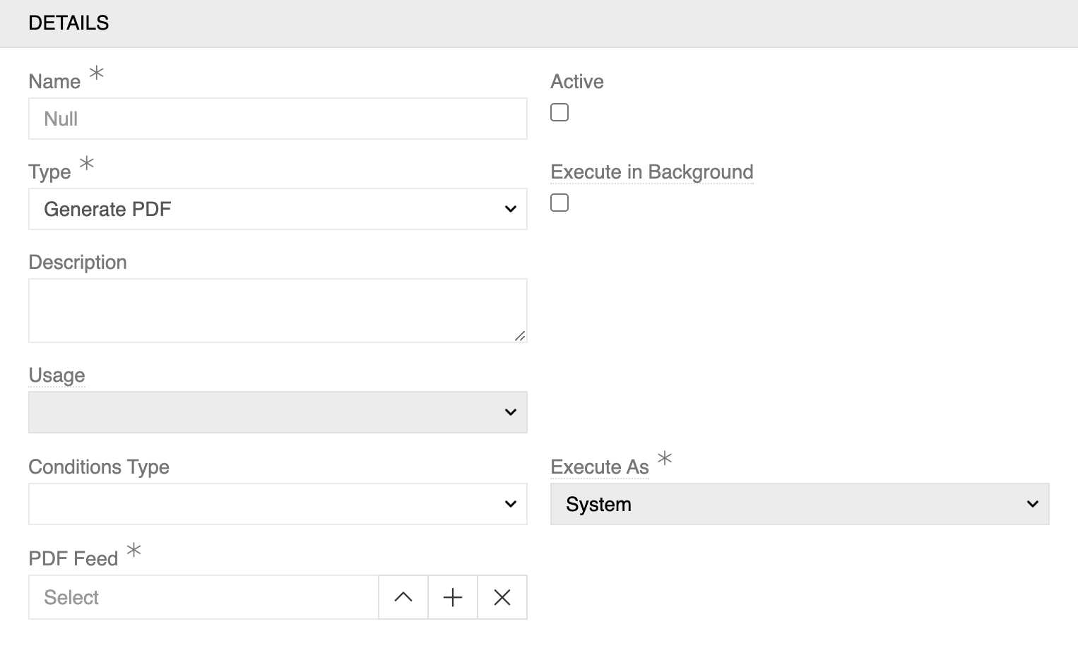 Generate PDF Configuration