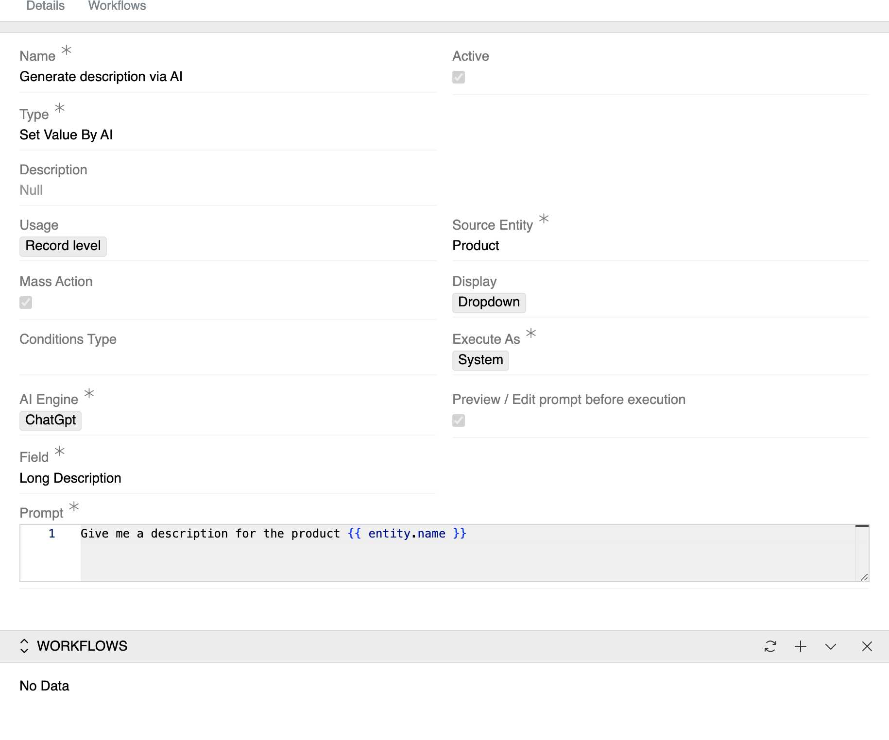 Set Value By AI Configuration