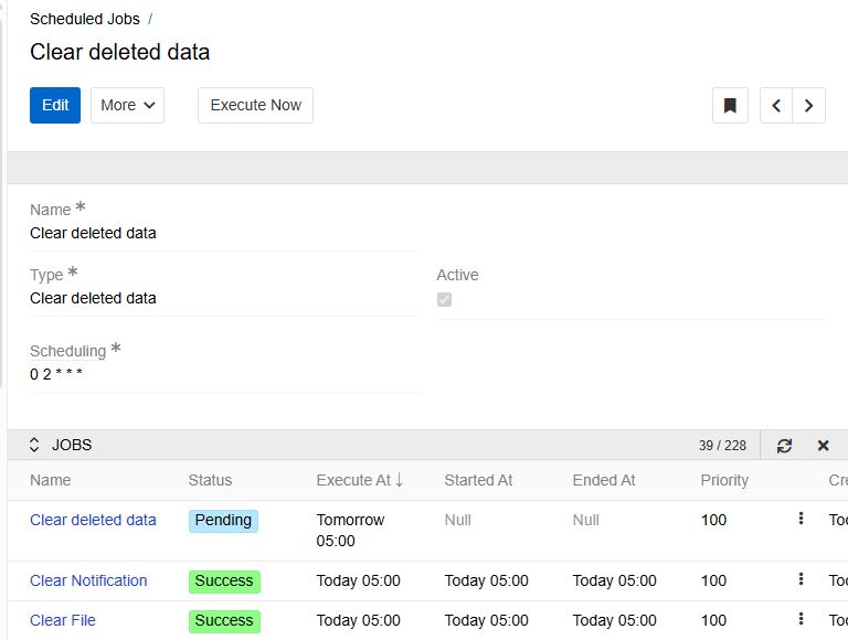 Clear deleted data