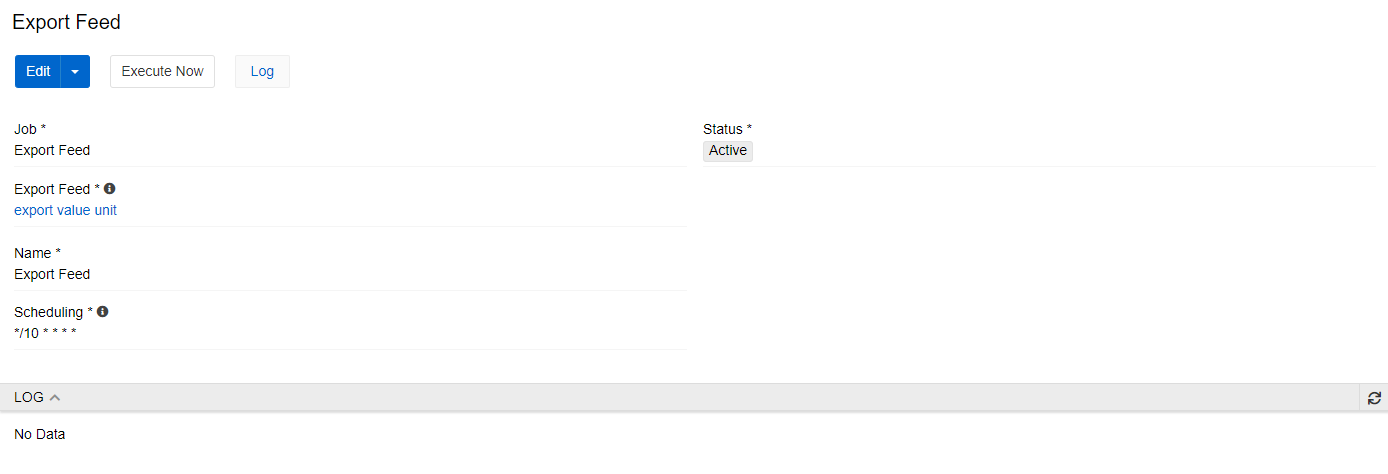 Export feed Scheduled