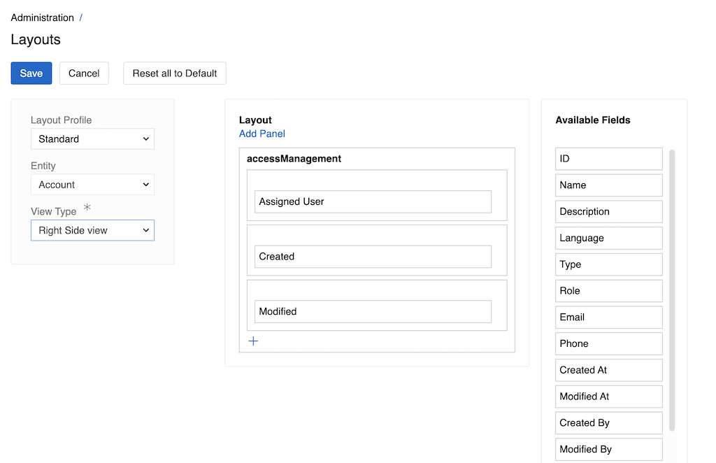 Layouts Right Sidebar Configuration