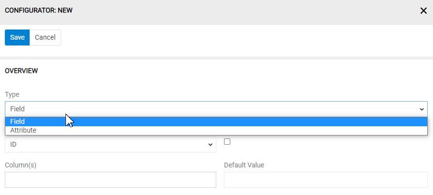 Configurator panel