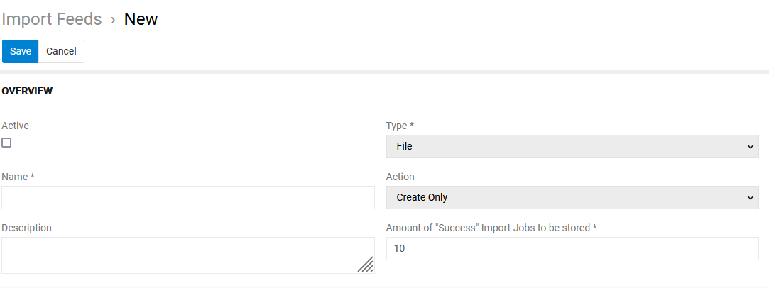 Import feed cfg