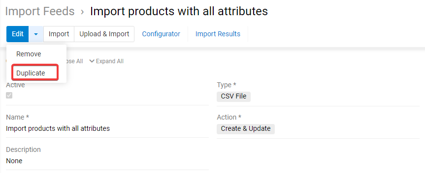Duplicate feed