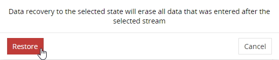 Restore warning