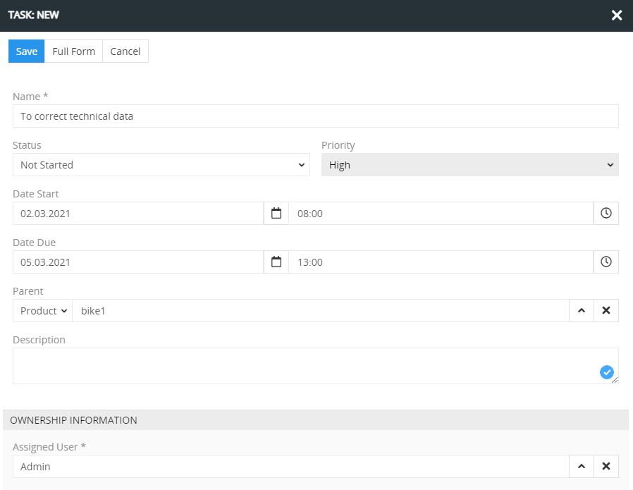 Task Panel