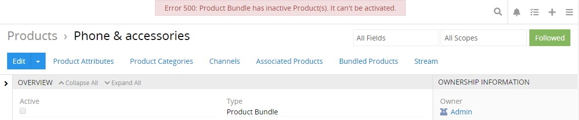 Activation error