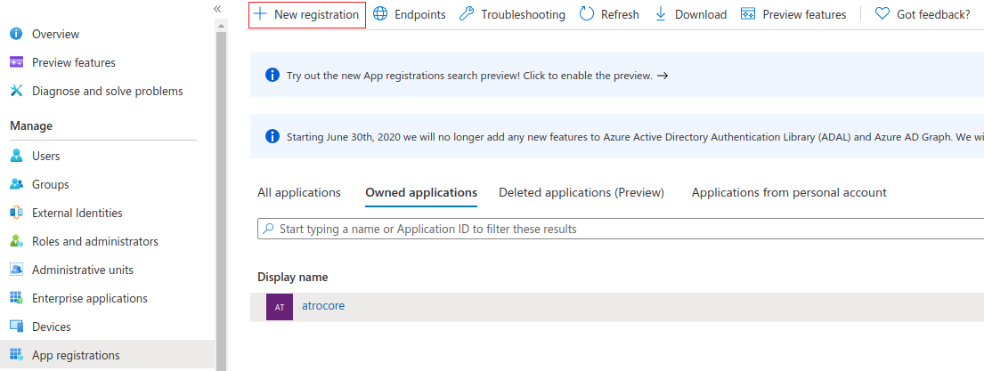 New registration
