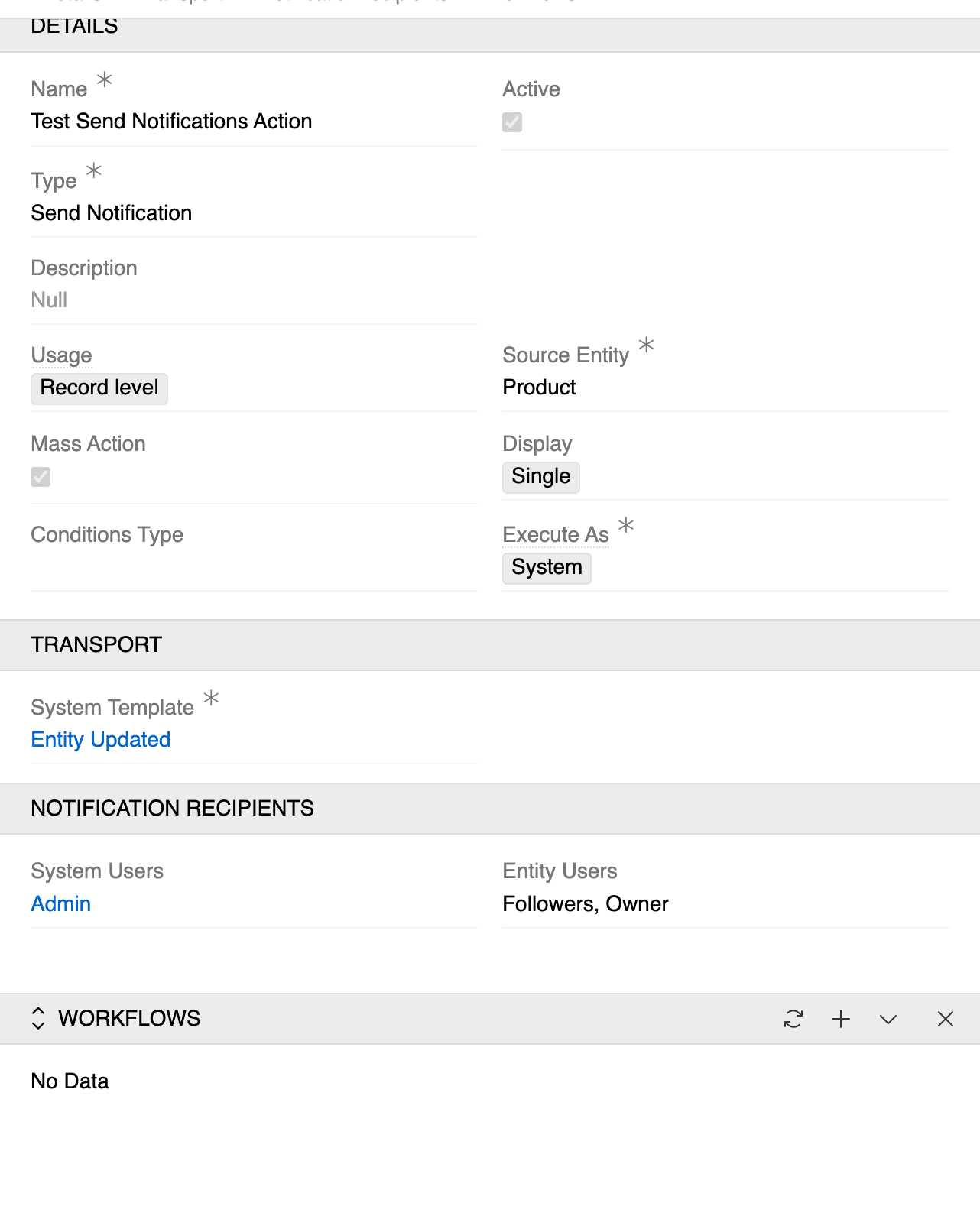 Send Notification Configuration