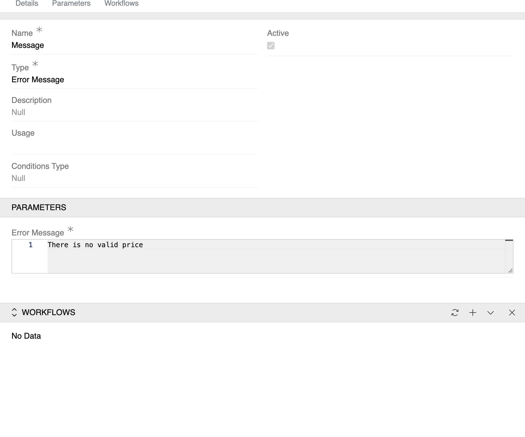 Error Message Configuration
