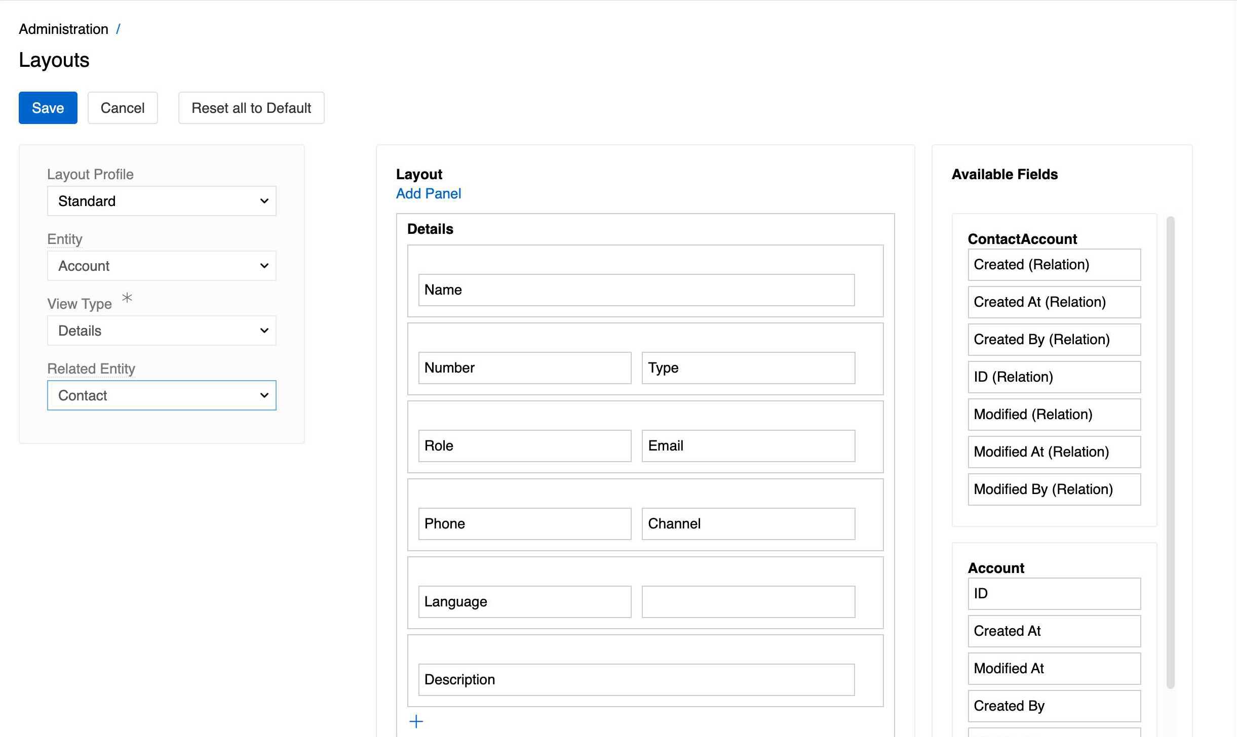 Small Detail View Configuration