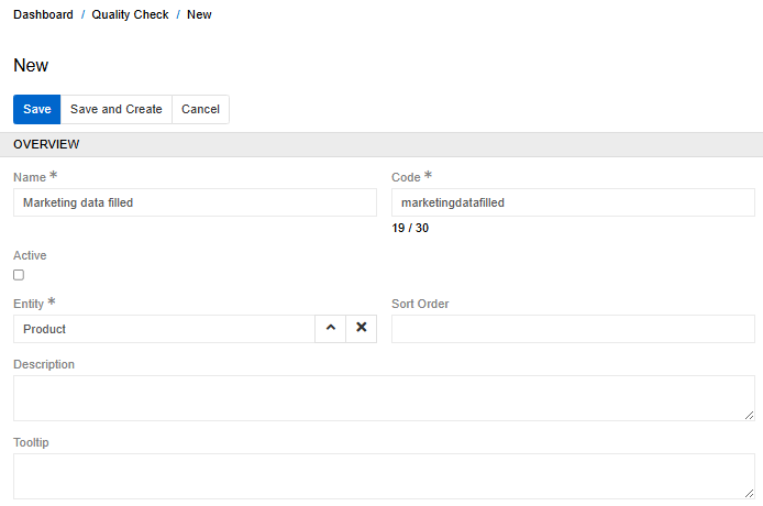 Create Quality Check