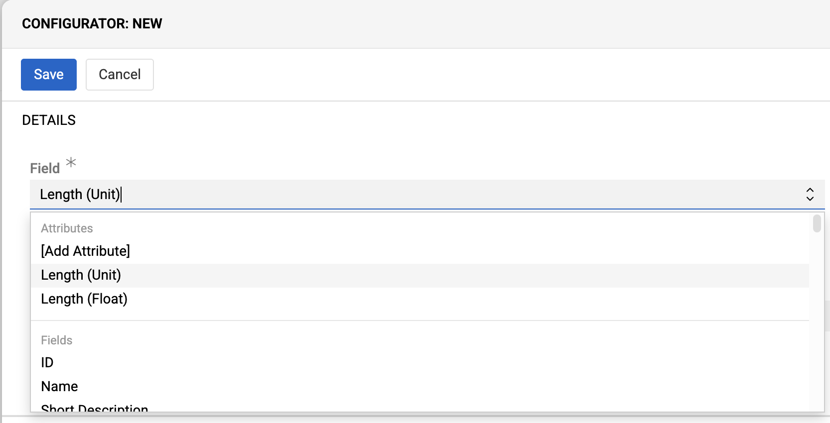 Configurator attribute